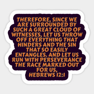 Bible Verse Hebrews 12:1 Sticker